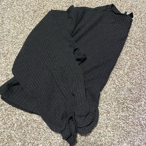 Boutique Cropped Sweater with Ruffle Sleeve Detail